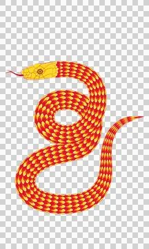 Abstract orange cartoon snake pattern Illustrazione stock
