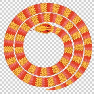 Abstract orange cartoon snake pattern Illustrazione stock