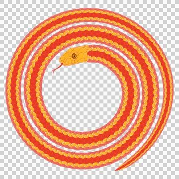 Abstract orange cartoon snake pattern Illustrazione stock
