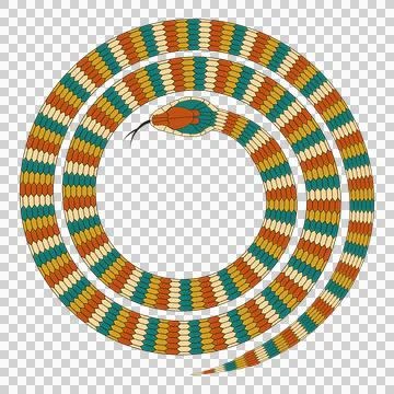 Abstract orange cartoon snake pattern 库存插图