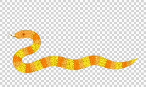 Abstract orange cartoon snake pattern Illustrazione stock