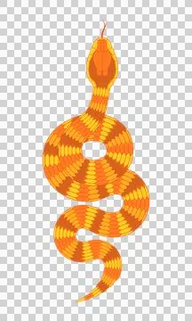Abstract orange cartoon snake pattern Illustrazione stock