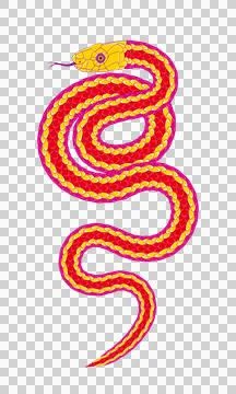 Abstract orange cartoon snake pattern Illustrazione stock