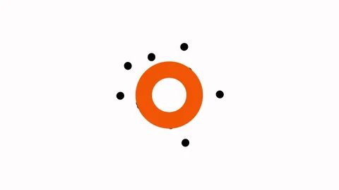 Abstract Orange Circle with Black Dots Animation. Stock Footage 325405221