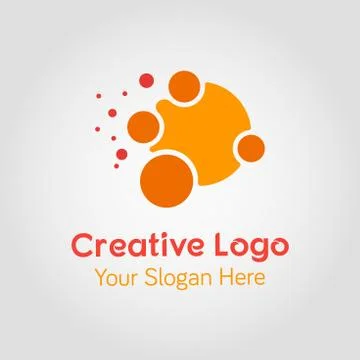 Abstract Orange Circle Logo Template Illustration