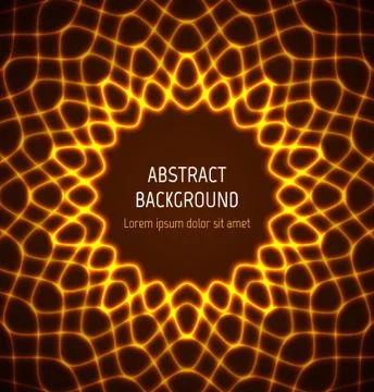 Abstract orange circle neon border background with light effects Stock Illustration