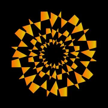 Abstract orange circles  on black background . Stock Illustration