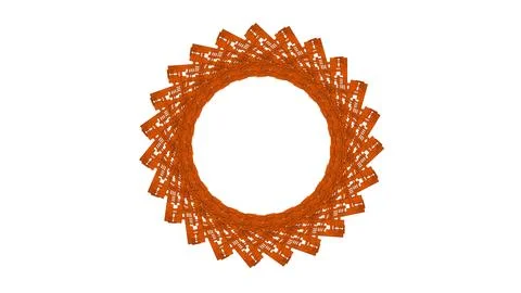 Abstract orange circular pattern from planes. 3d rendering image. Stock-Illustration