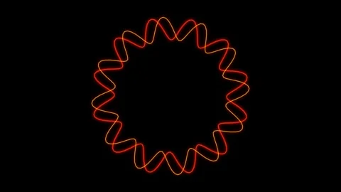 Abstract Orange Circular Waveform Animation 動画素材 344512234