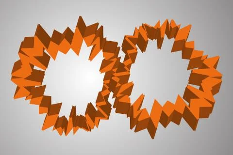 Abstract orange cogwheel like circles Stock Illustration