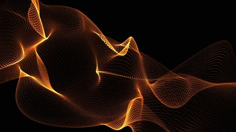 Abstract orange color particles wave. Stock Footage 204787819