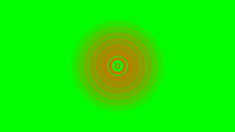 Abstract orange concentric circles radiating on a vibrant green background Stock Footage 341824637