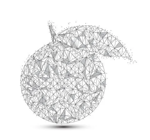 Abstract Orange with consisting of point, line and shape in the design. Stock Illustration