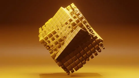 Abstract Orange Cube Vídeos de archivo 283010803