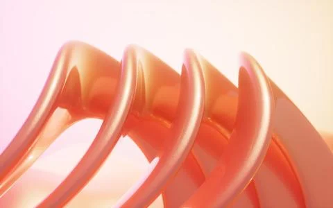 Abstract orange curve circle ring. Modern wallpaper. Smooth curves, Minimal.. Stock Illustration