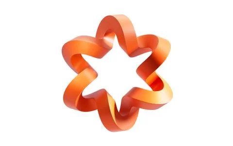 Abstract orange curve frame, 3d rendering. Illustrazione stock