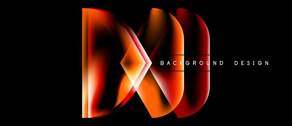 Abstract orange design element. Dynamic lines create flowing shape against .. Stock-Illustration
