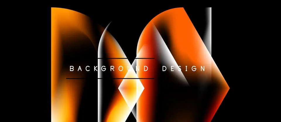 Abstract orange design. Gradient shapes overlap, creating dynamic visual ef.. Stock Illustration