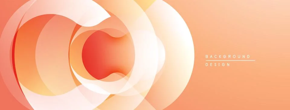 Abstract orange design. Overlapping circles create dynamic, flowing visual Stock Illustration