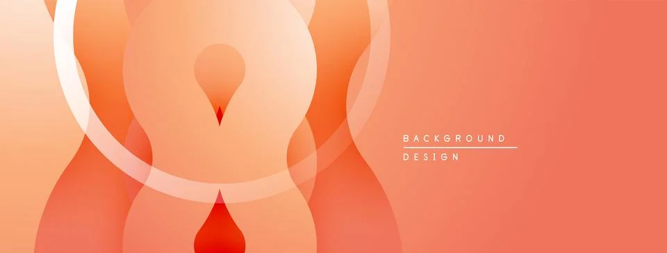 Abstract orange design. Overlapping circles create flowing shapes, soft 스톡 일러스트