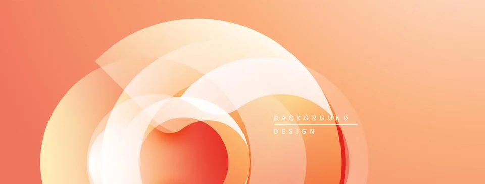 Abstract orange design. Overlapping circles create dynamic visual effect. Soft 스톡 일러스트