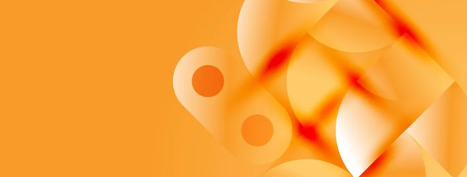 Abstract orange design. Overlapping circles create flowing shapes, warm tones Illustrazione stock