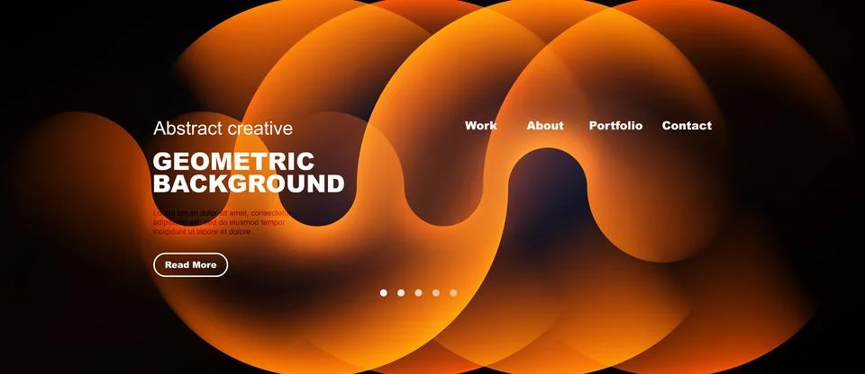 Abstract orange design. Overlapping circles create fluid shapes. Text element Illustrazione stock