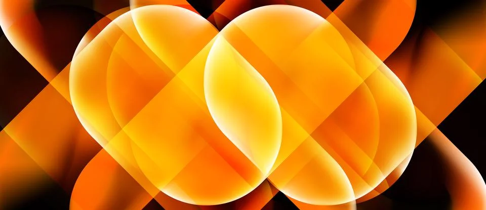 Abstract orange design. Overlapping shapes create dynamic visual effect. Brig Stock Illustration
