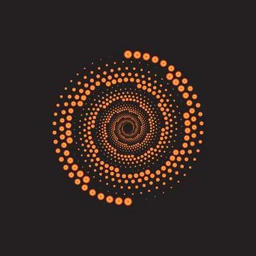 Abstract Orange Dot Spiral Vortex Art Stock Illustration
