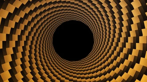 Abstract orange dots, optical illusion. Hypnotic 3D rendering, circular Stock Footage 114139464