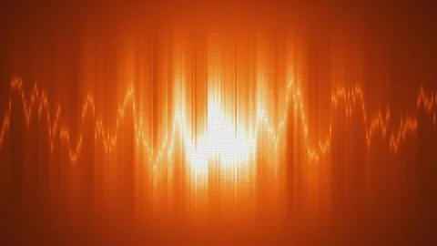 Abstract orange energy equalizer from particles and dots abstract background Stock Illustration