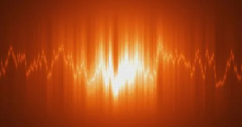 Abstract orange energy equalizer from particles and dots abstract background Stock Photos