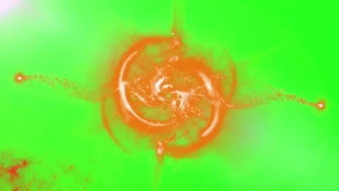 Abstract orange energy swirl with glowing particles on green screen background 스톡 동영상 337463534