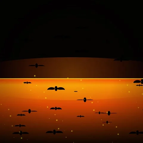 Abstract orange energy wave over dark backdrop, seamless glow gradient for .. Stock Footage 345691130