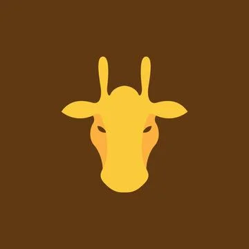 Abstract orange face head giraffe logo design vector graphic symbol icon si.. Stock Illustration