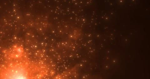 Abstract orange fiery flame bonfire of particles and sparks glowing beautif.. Stock Illustration