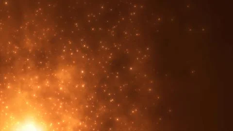 Abstract orange fiery flame bonfire of particles and sparks glowing beautif.. Stock Illustration