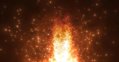Abstract orange flame, bonfire, red-hot molten lava glowing with bonfire fi.. Stock Illustration