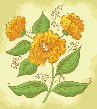 Abstract orange flower Stock Illustration