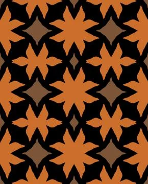 Abstract orange flowers seamless pattern background. Stock Illustration