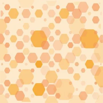 Abstract orange geometric background with hexagons of different opacity and.. Stock Illustration