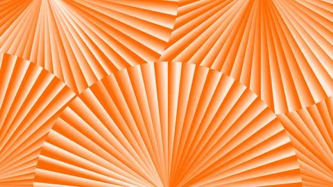Abstract orange geometric background with layered radial fans, folded paper.. Stock Illustration