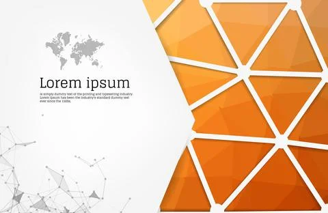 Abstract Orange geometric design template with triangular polygonal backgroun Illustrazione stock