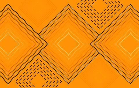 Abstract Orange Geometric Diamond Pattern Background With Retro Decorative .. イラスト素材