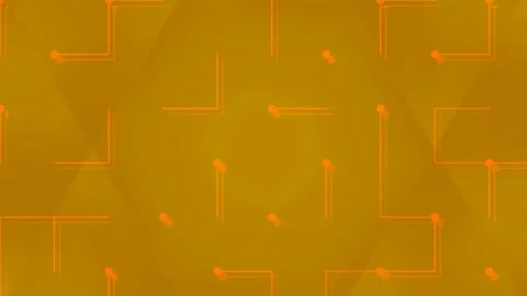 Abstract Orange Geometric Pattern Background with Digital Lines and Dots Stock Footage 331716121