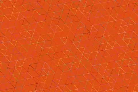 Abstract orange geometric pattern with cubes and lines Stock Illustration