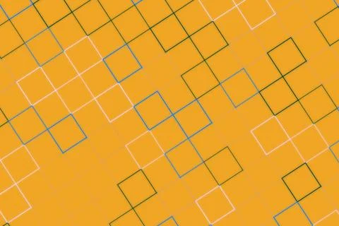 Abstract orange geometric pattern with squares and lines Foto stock