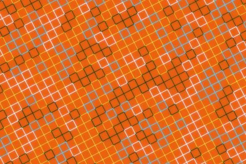 Abstract orange geometric pattern with squares and lines Stock Photos