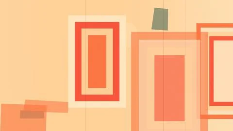 Abstract orange geometric rectangles and layered frames create a modern des.. Stock Illustration