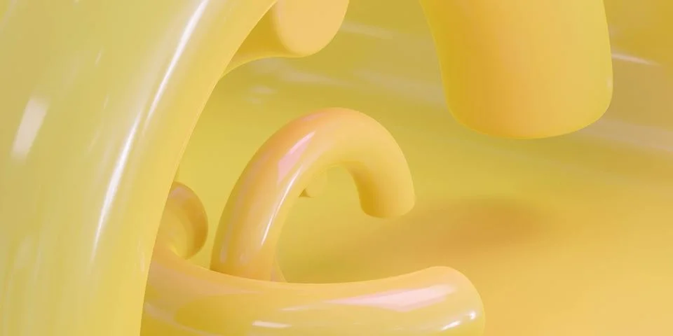 Abstract orange glossy torus ring structure texture background 3d render 스톡 일러스트